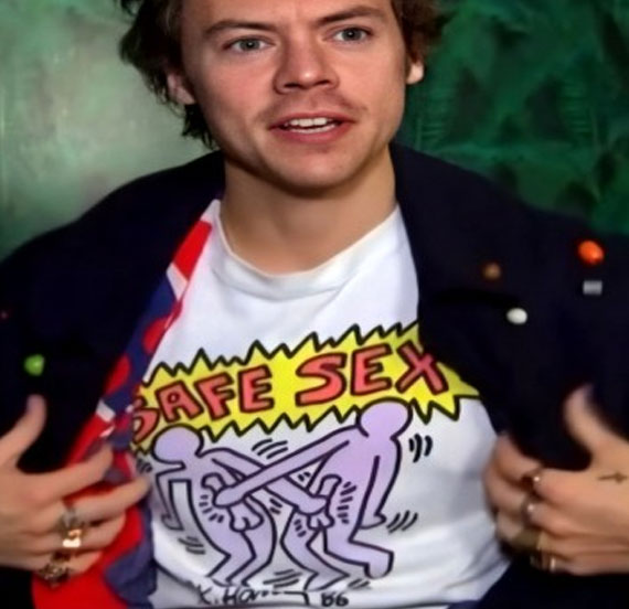 Harry Styles Keith Haring Safe Sex Tee - Capitlclothing.com.