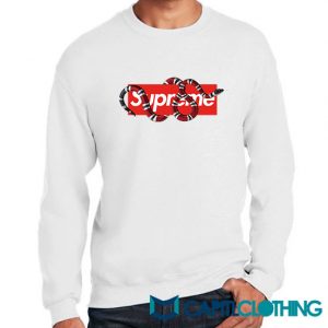 Red Snake X Supreme Logo Parody Sweatshirt