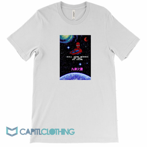 Spiderman-Kill-Your-Heroes-Be-Gay-Tee